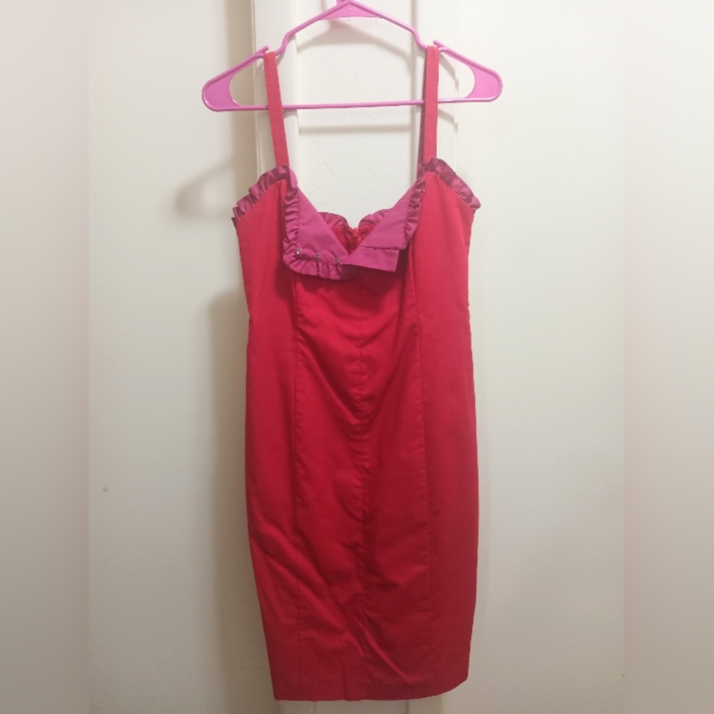 Vintage Helen Wang New York  Red Pin Up Style Dress